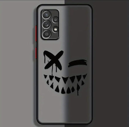 Coque de Protection pour Samsung Galaxy A55 A25 A35 A15 A54 A34 avec Expression Maudite Cartoon A14 A24 A53 A33 A23 A13, Couverture Mate A52 A32 A22 A12 A51 A71 A72 A73, Haute Qualité Antichoc