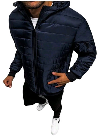 Veste à capuche décontractée polyvalente pour homme à couleurs contrastées, hiver