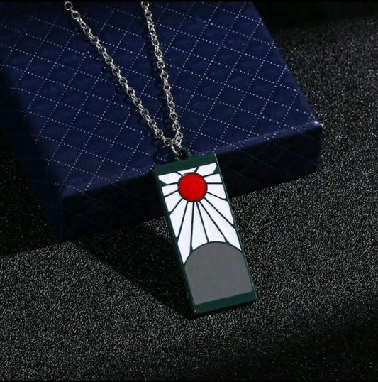 1 pièce Pendentif en métal de mode avec personnalité, personnage de dessin animé anime Demon Slayer, collier de mode, convient pour un port quotidien