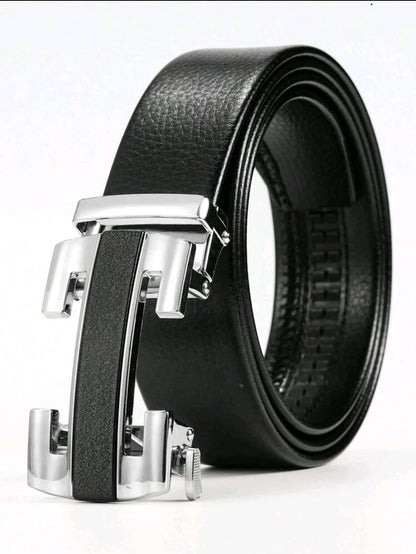 Ceinture pour hommes avec boucle automatique, ceinture avec motif lettre