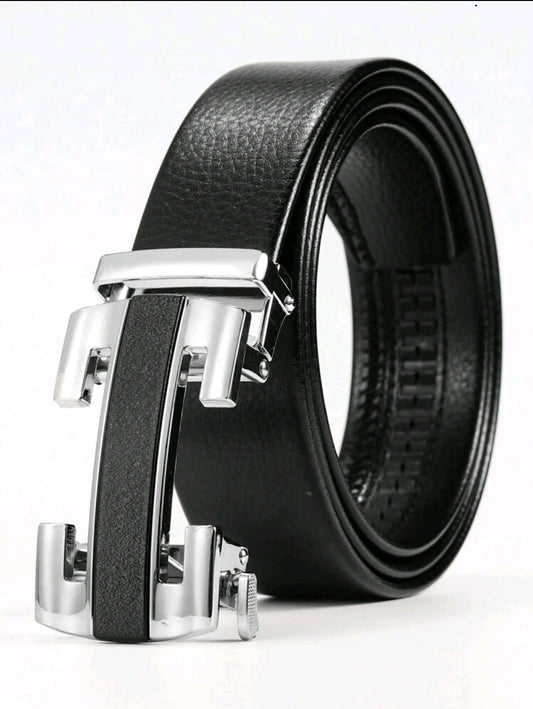 Ceinture pour hommes avec boucle automatique, ceinture avec motif lettre