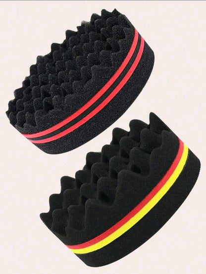 1 pièce Éponge à cheveux avec petits et grands trous, brosse à cheveux en forme de vague, éponge de brosse à cheveux pour twist