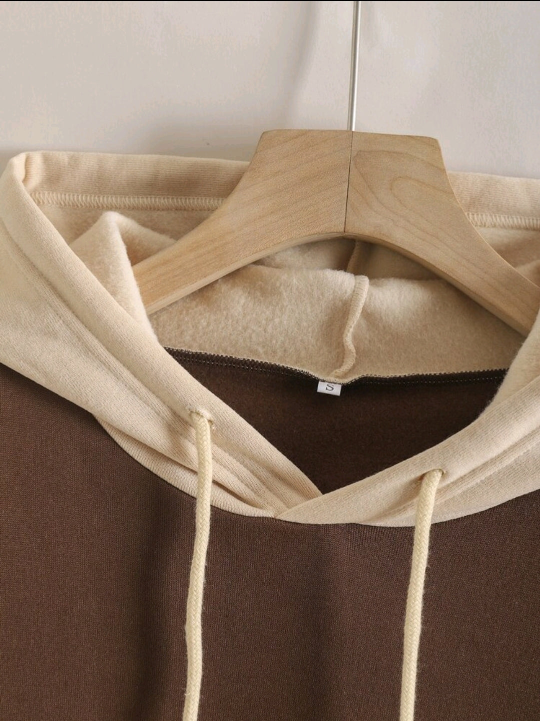 INAWLY sweat-shirt à capuche doublé en polaire avec poches à cordon de serrage, à blocs de couleurs, manches longues