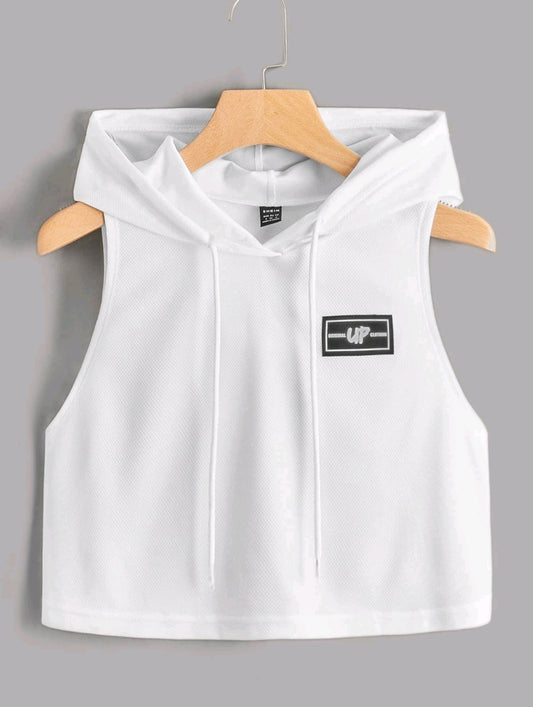 EZwear Débardeur À Capuche Pour Femmes Avec Détails Patchés, Adapté Aux Sports D'été