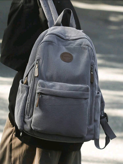 Sac à dos minimaliste de grande capacité en couleur unie