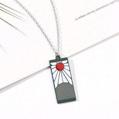 1 pièce Pendentif en métal de mode avec personnalité, personnage de dessin animé anime Demon Slayer, collier de mode, convient pour un port quotidien