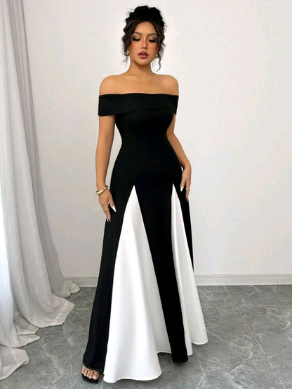 Rafferiza Robe élégante et sexy sans manches en tricot noir, sans bretelles, robe forme trapèze pour femmes
