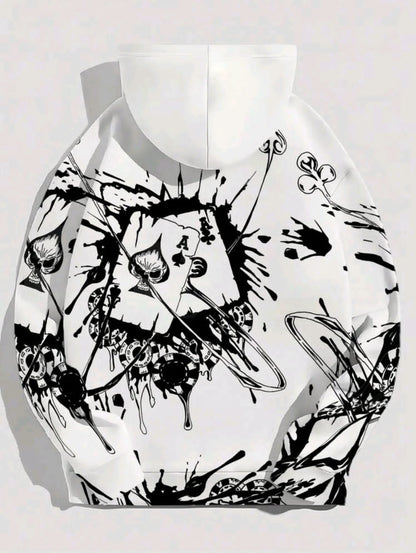 Sweat-shirt à capuche décontracté à manches longues