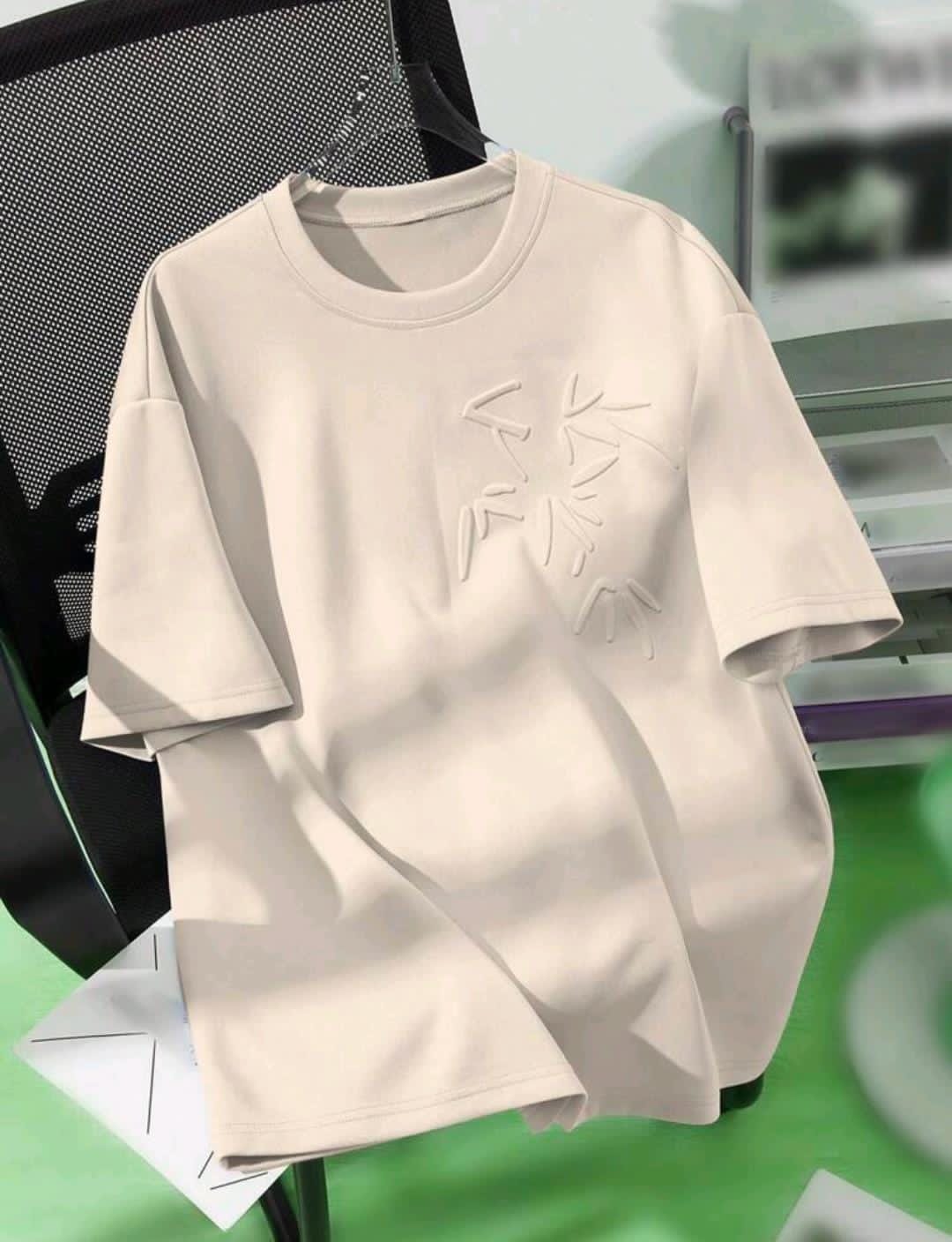 Manfinity Hypemode T-shirt ample pour hommes avec motif gaufré et épaules tombantes