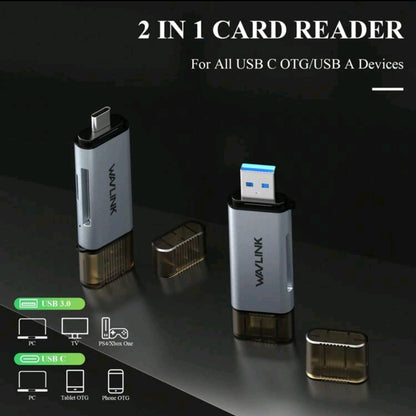 Lecteur de carte SD, adaptateur 2-en-1 USB C+USB3.0 pour lecteur de carte mémoire Micro SD TF SD Micro SD SDXC SDHC MMC RS-MMC Micro SDXC Micro SDHC UHS-I, compatible avec MacBook Air/Pro, iPad Pro, téléphone Android, PC