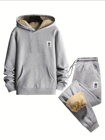 1 ensemble de veste à capuche et de pantalon de survêtement en polyester