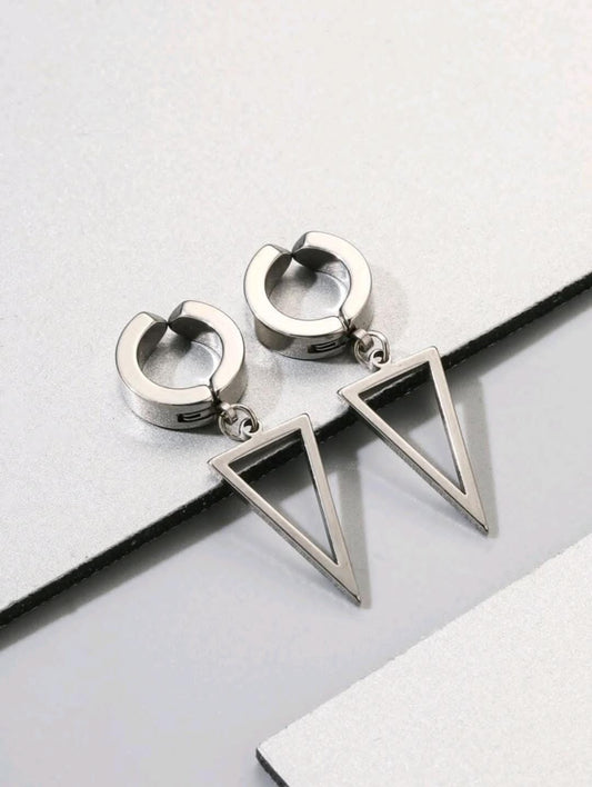 1 pièce Homme en acier inoxydable Clip sur faux boucle d'oreille