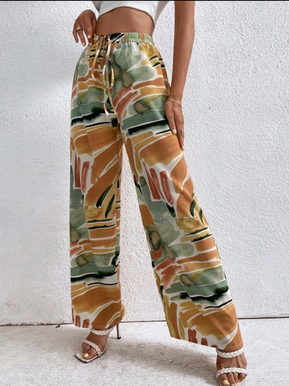 Pantalon à imprimé graphique à nœud