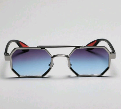 1 paire de lunettes de mode à monture métallique géométrique unisexe