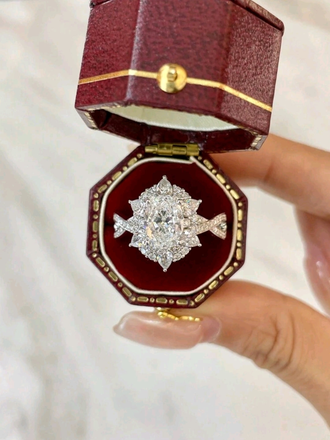 1 pièce Bague de qualité pour femme, élégante et magnifique demi-ensemble de bague croisée, environ 4,2 g en argent sterling.