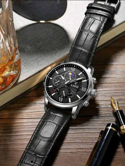 LIGE Montre quartz résistante à l