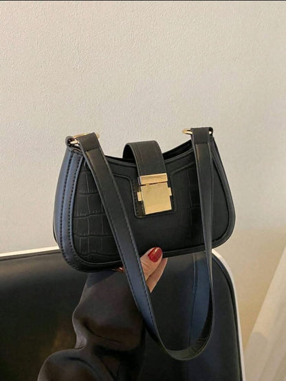 Nouveau sac à bandoulière rétro de 2025 en couleur unie pour femmes, sac bandoulière/sous-bras chic