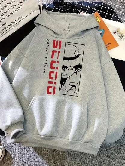 Sweat à capuche graphique tendance pour homme - Sweat confortable beige avec impression rouge