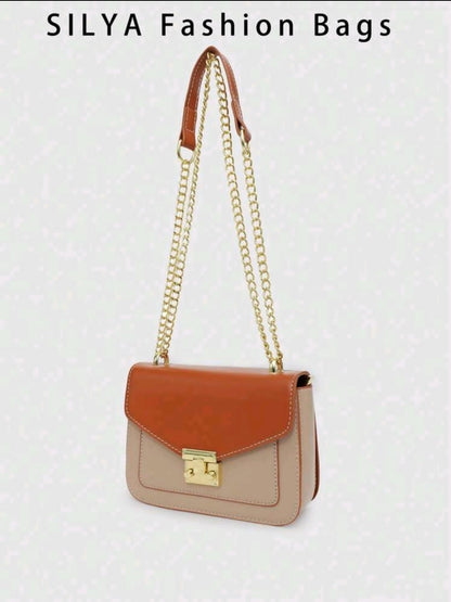 Mini sac à rabat carré avec chaîne à verrou poussoir, sac à bandoulière, sac pochette, pochette minimaliste, petit sac classique et fun