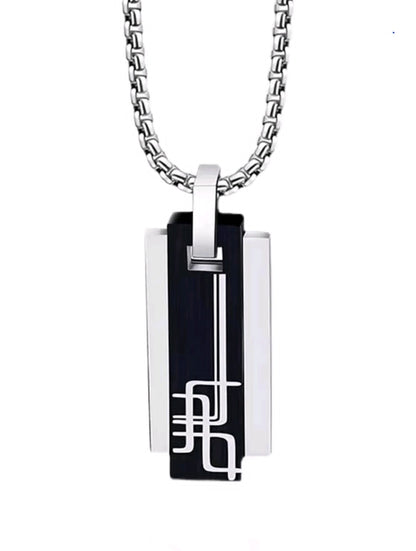 À La Mode Et Populaire Homme À Breloque Géométrique Collier En Acier Inoxydable punk Hip Hop Style Pour Bijou Cadeau Et Pour A Élégant Look