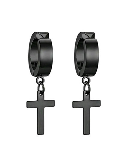 1 paire Pour Homme Personnalité À Pendentif Croix Non Percé Clips D'Oreilles , Pour Bijou Cadeau Et Fête
