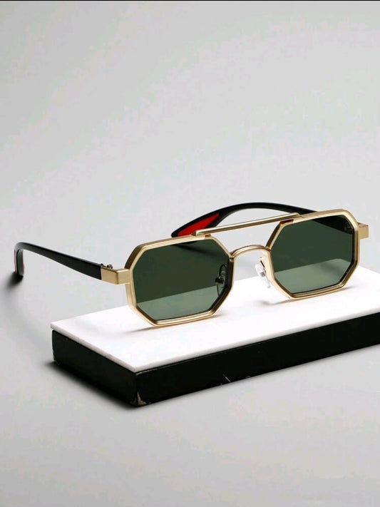 1 paire de lunettes de mode à monture métallique géométrique unisexe
