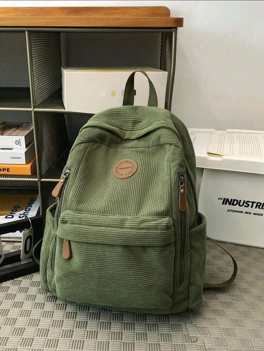 Petit sac à dos en velours côtelé pour étudiants universitaires, sac à dos décontracté et léger pour les lycéens et lycéennes, convient pour un ordinateur