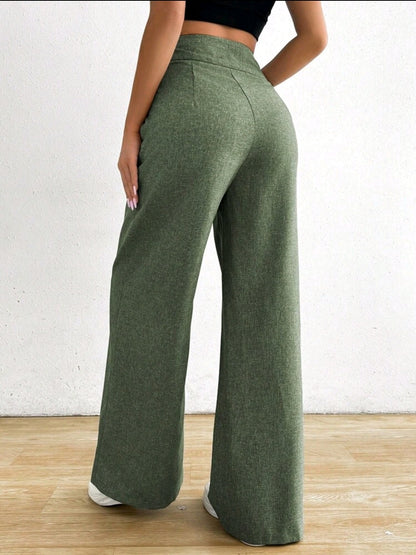 Rafferiza 1 pièce Pantalon casual ample asymétrique à la taille pour femmes