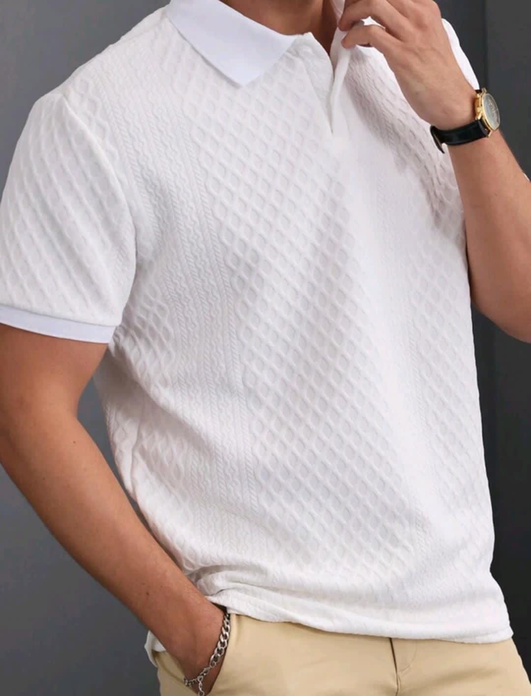 Manfinity Homme Polo basique pour homme, col unicolore, texture de base.