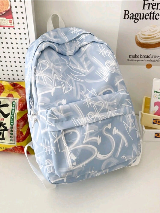 1 pièce Sac à dos femme mode tie dye, grande capacité, poches multiples, sac d'école style décontracté, sans accessoire suspendu inclus