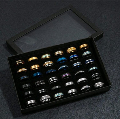 9 Pièces/set Bagues De Cadeau De Mode Populaire Pour Homme En Acier Inoxydable