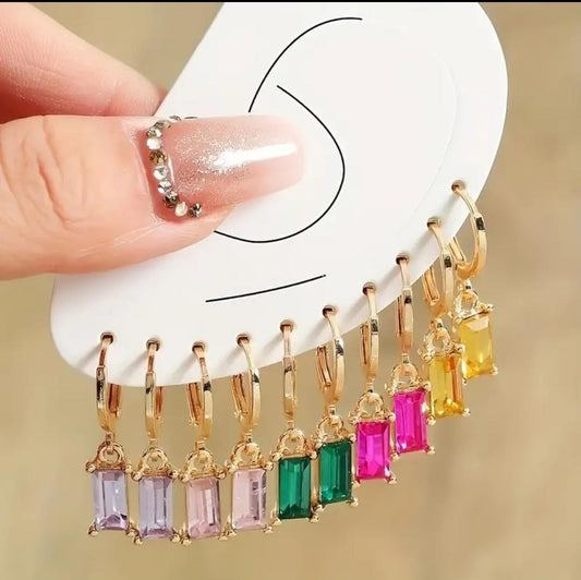 Ensemble de 5 Paires de Boucles d'Oreilles Bohème Chic Vibrantes