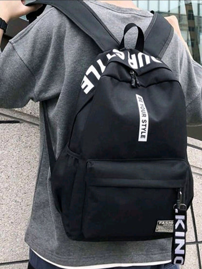 Sac à dos grande capacité, sac à bandoulière léger en dacron, sac de voyage/navette imperméable, sac à dos décontracté, sac d'école
