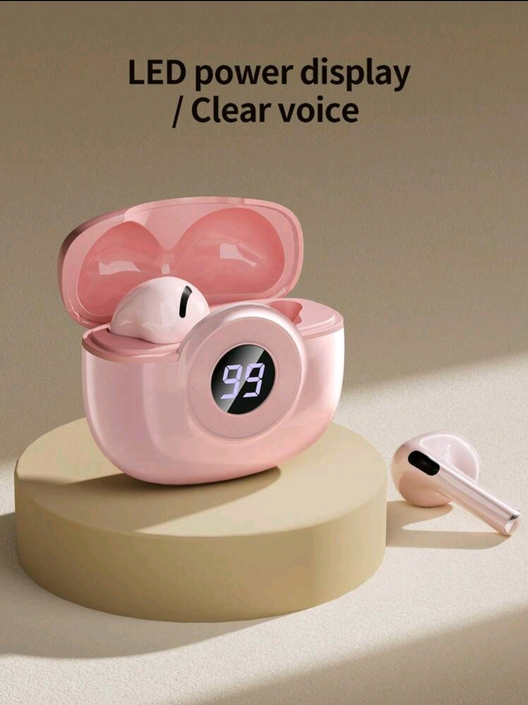 Écouteurs sans fil véritables, haut-parleurs de 13 mm avec graves puissants, Bluetooth 5.0, micro intégré, lecture ultra longue, résistant à l'eau, compatible avec Apple et Android
