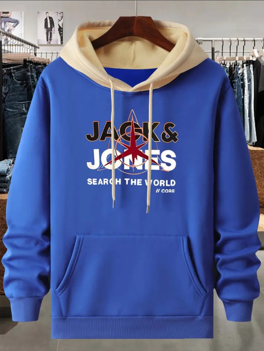 Sweat à Capuche à Manches Longues pour Homme - "JACKSONS & JONES SEARCH THE WORLD"