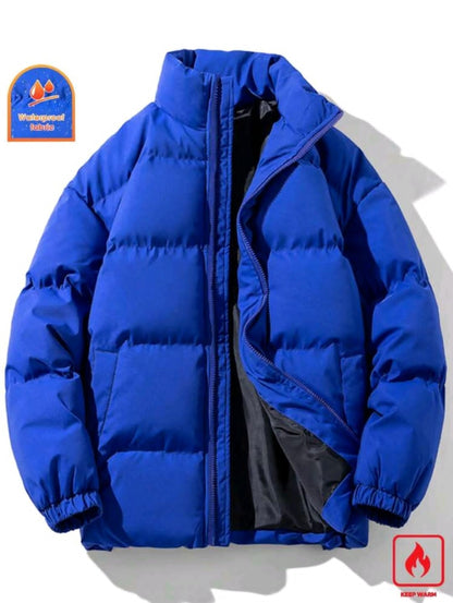 Manfinity Homme Manteau matelassé pour homme avec poches en biais surdimensionnées