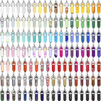 100pcs Pendentifs Pointus en Cristal en Vrac, Pendentif Balle en Verre de Pierre