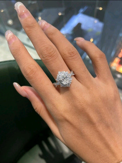 1 pièce Bague de qualité pour femme, élégante et magnifique demi-ensemble de bague croisée, environ 4,2 g en argent sterling.