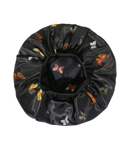 1 pièce de bonnet satiné à large bord élastique avec imprimé papillon pour le sommeil