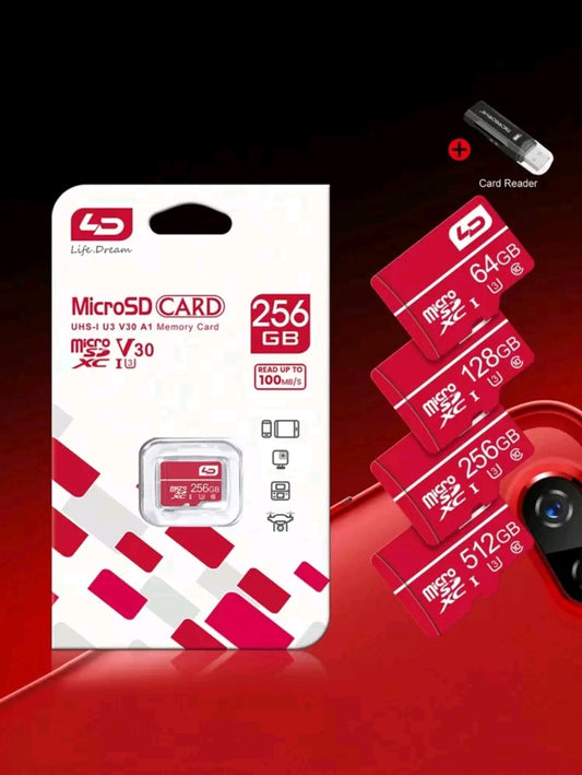 LD Carte Mémoire Ld Micro Sd Tf, 4 Go, 8 Go, 16 Go, 32 Go, 64 Go, 128 Go, 256 Go, 512 Go Sdxc/sdhc Mini Sd Card Class 10 Tf Flash Mini Sd Card + Lecteur De Carte Usb2.0