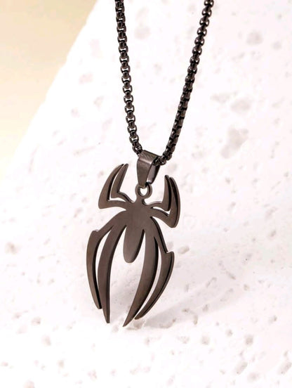2 pièces Colliers pendentif araignée en acier inoxydable, accessoires de mode à porter au quotidien sur le thème du film