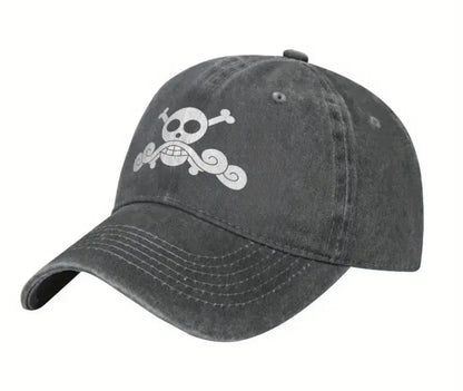 Casquette de baseball délavée et usée pour Ace de One Piece Gol D.Roger