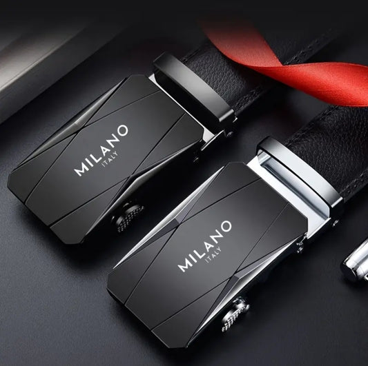 Ceinture Homme en Simili Cuir Mode Milan Italie avec Boucle Automatique Alliage
