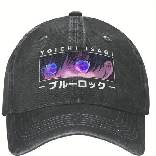 2025 Nouvelle Casquette de Baseball avec Yeux Isagi Yoichi - Lavage Distressé Vintage Réglable