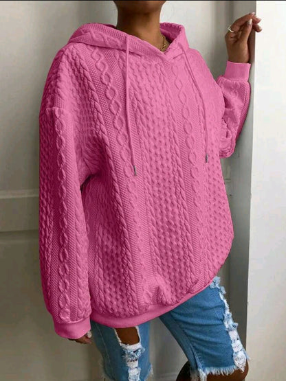 Pull surdimensionné en maille décontracté pour femme avec motif jacquard, manches longues