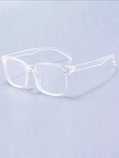 1 paires de lunettes carrées à détails  transparents pour femmes, accessoires de lunettes claires pour l'école, accessoires de lunettes pour femmes