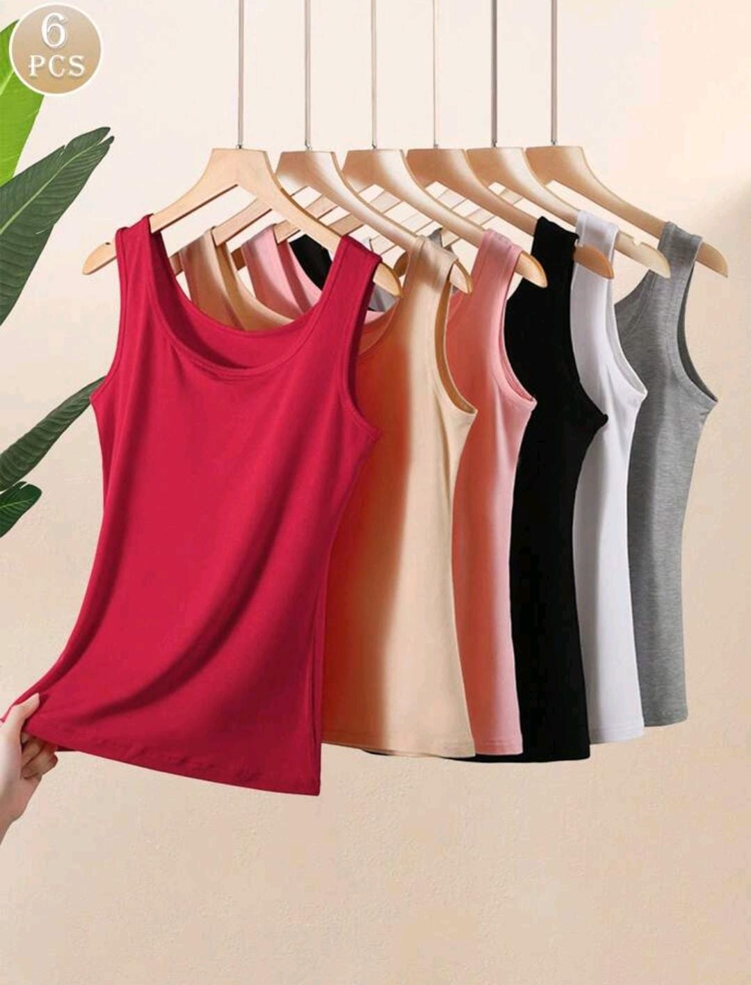 6 pièces/Paquet Camisole polyvalente sous-vêtements pour femmes