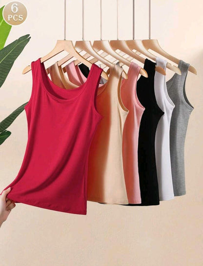 6 pièces/Paquet Camisole polyvalente sous-vêtements pour femmes