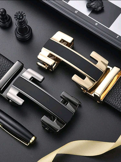 Ceinture pour hommes avec boucle automatique, ceinture avec motif lettre
