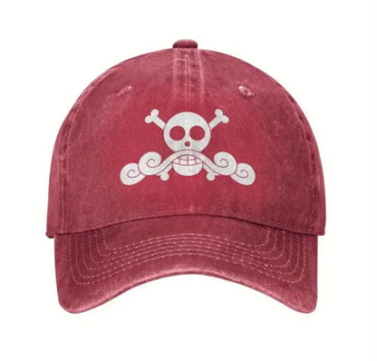 Casquette de baseball délavée et usée pour Ace de One Piece Gol D.Roger